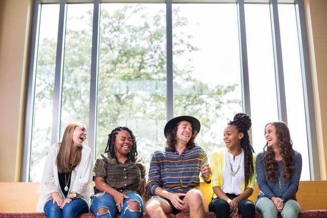 students laughing